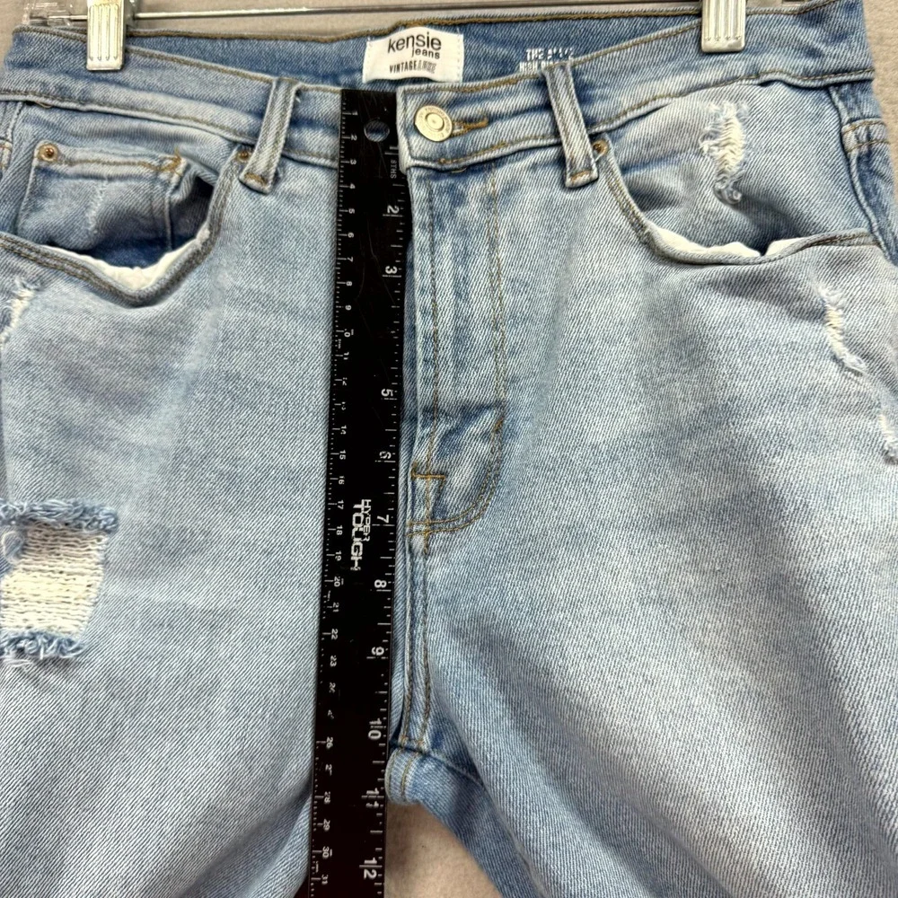 Kensie Jeans Women 8/29 Blue Pants Distress Vintage Luxe The Ella High Rise Slim